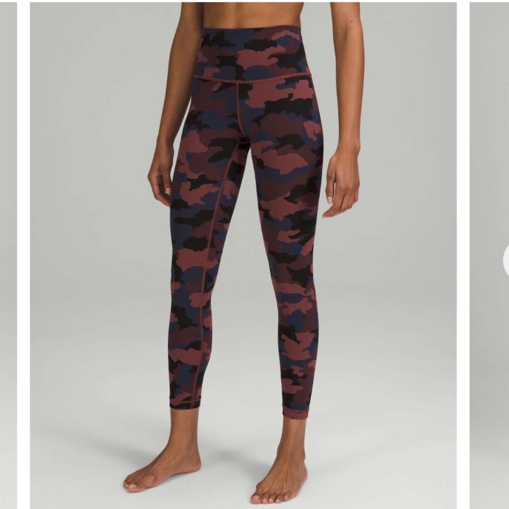 Lululemon Wunder Under High Rise Tight Leggings in Camo Smoky Red Night Sea